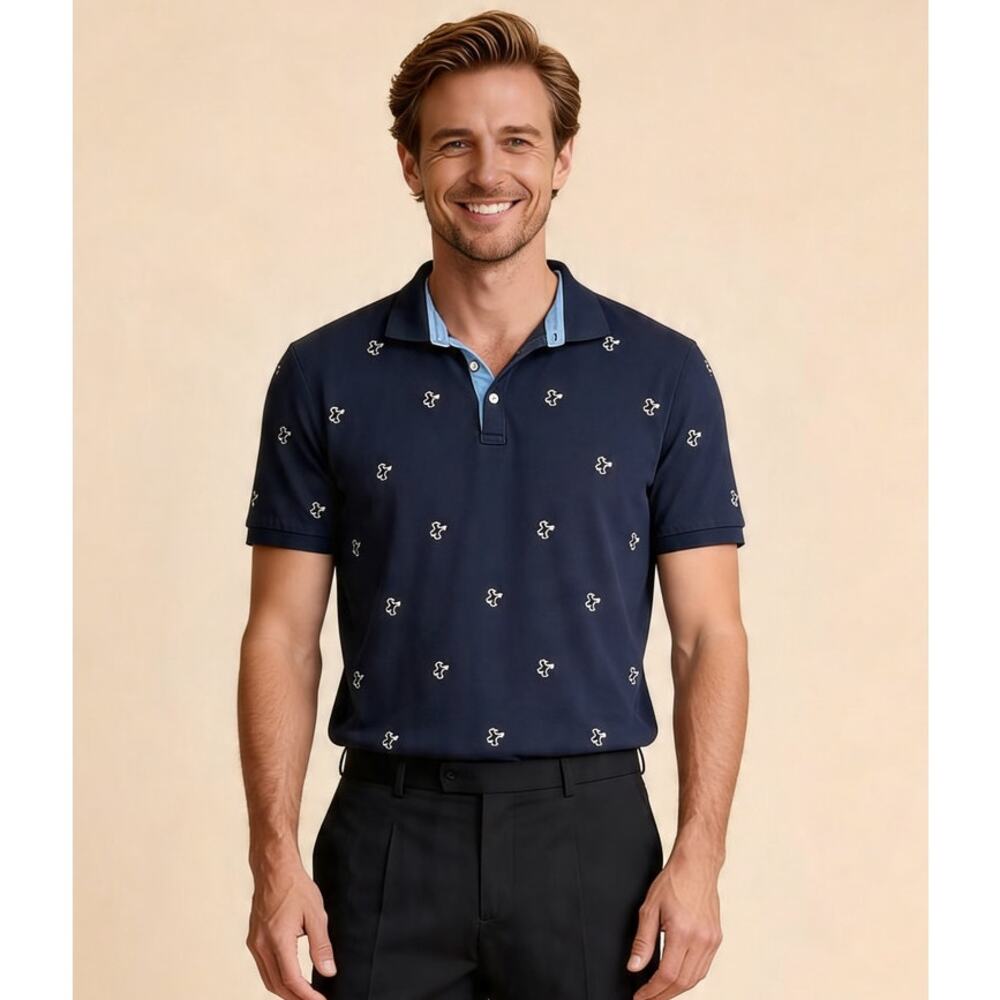 Louis Castel Cotton Polo Shirt – Size 110 (US Men’s Large) BLUE